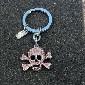 Coach Bag Charm / Key Ring - Pink Skull & Bones